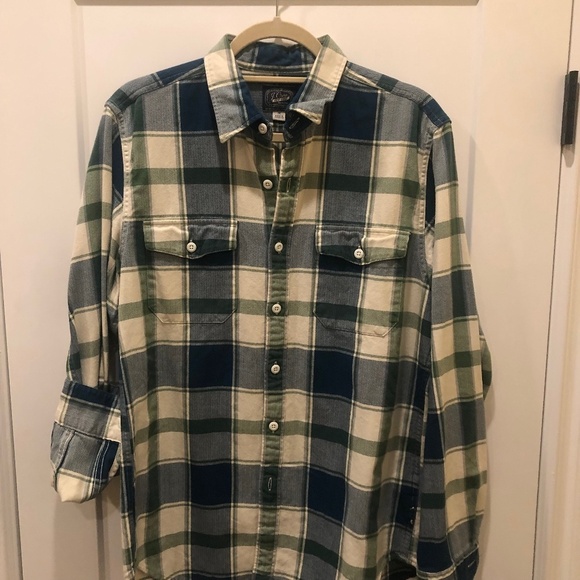 J. Crew Other - J. Crew Blue/Cream/Green Plaid Flannel